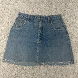 Vintage step hem denim skirt